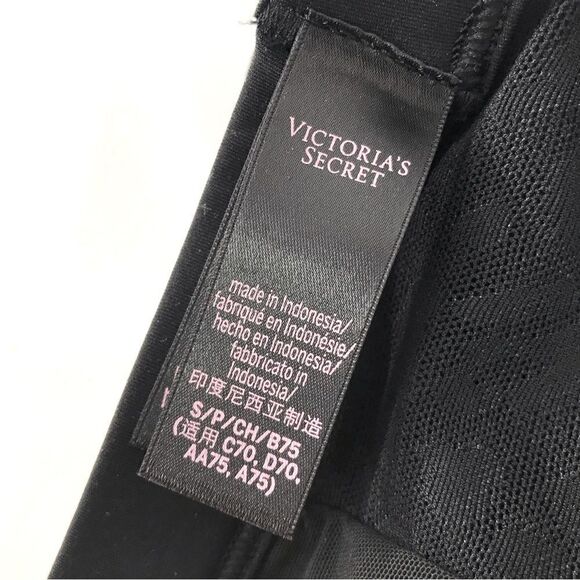 Victoria’s Secret Black / Leopard Print Mesh Panel Mock Neck Crop Top - Picture 12 of 14